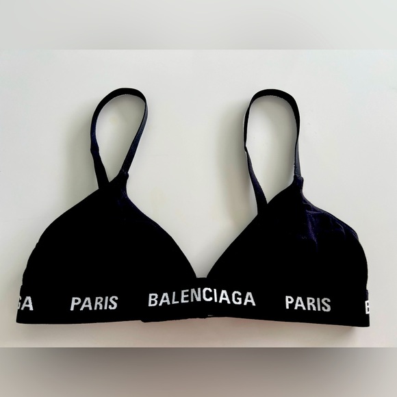 Balenciaga Black Triangle Bra – Stretch Cotton Jersey – Size S – NWOT - Picture 1 of 7